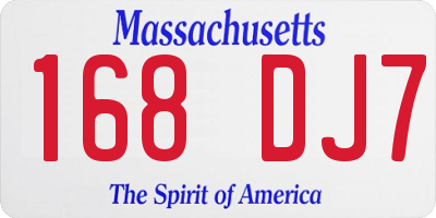 MA license plate 168DJ7