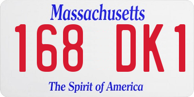 MA license plate 168DK1
