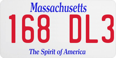 MA license plate 168DL3