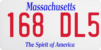 MA license plate 168DL5
