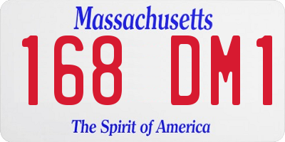 MA license plate 168DM1