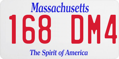 MA license plate 168DM4