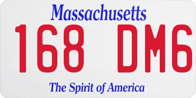 MA license plate 168DM6