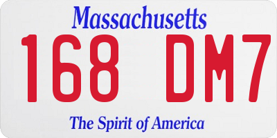 MA license plate 168DM7