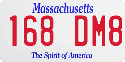 MA license plate 168DM8