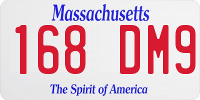 MA license plate 168DM9