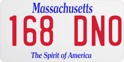 MA license plate 168DN0