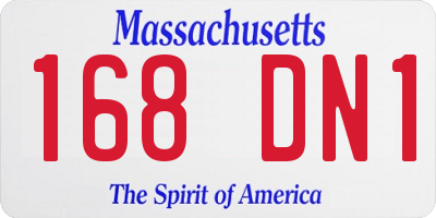 MA license plate 168DN1
