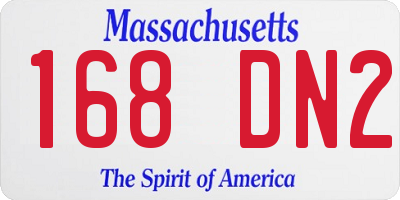 MA license plate 168DN2