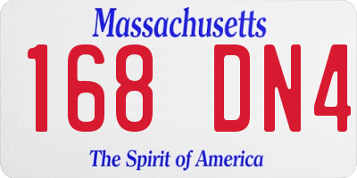 MA license plate 168DN4