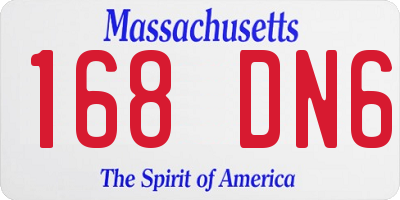 MA license plate 168DN6