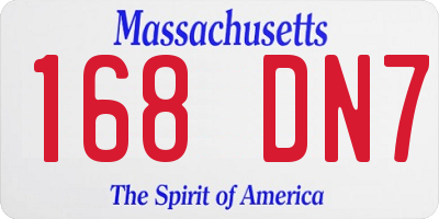 MA license plate 168DN7