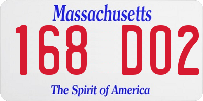 MA license plate 168DO2