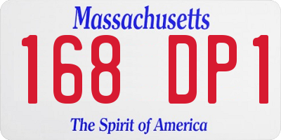 MA license plate 168DP1