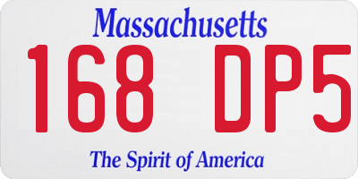 MA license plate 168DP5