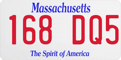 MA license plate 168DQ5