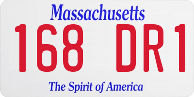 MA license plate 168DR1