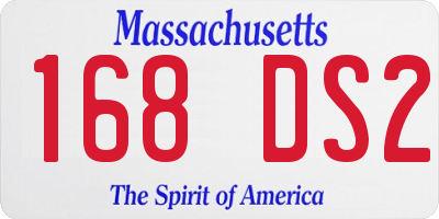 MA license plate 168DS2