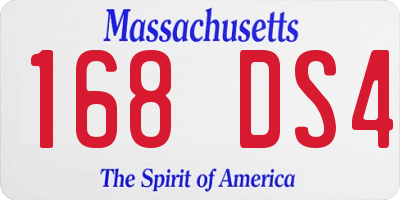 MA license plate 168DS4