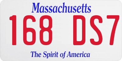 MA license plate 168DS7