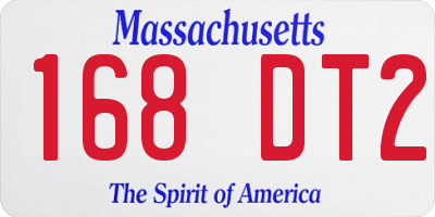 MA license plate 168DT2