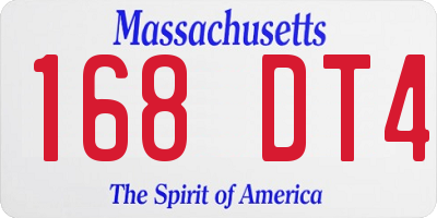 MA license plate 168DT4