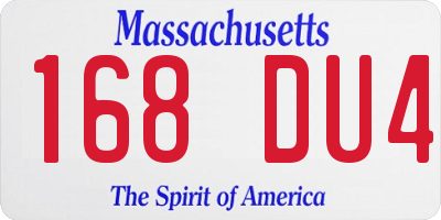 MA license plate 168DU4