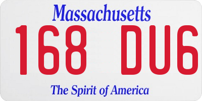 MA license plate 168DU6