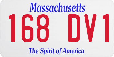 MA license plate 168DV1
