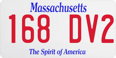 MA license plate 168DV2