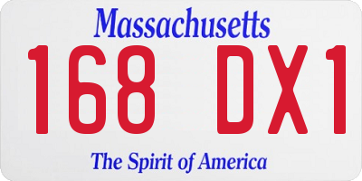 MA license plate 168DX1