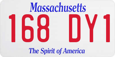 MA license plate 168DY1