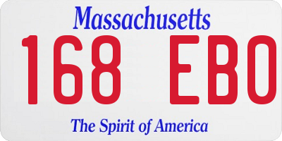 MA license plate 168EB0