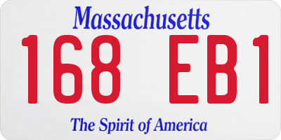 MA license plate 168EB1
