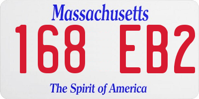 MA license plate 168EB2