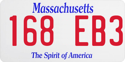 MA license plate 168EB3