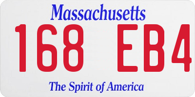MA license plate 168EB4