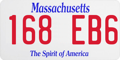 MA license plate 168EB6