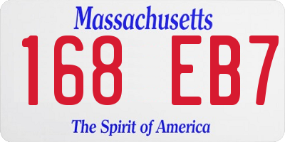 MA license plate 168EB7