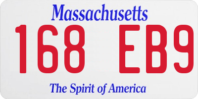 MA license plate 168EB9