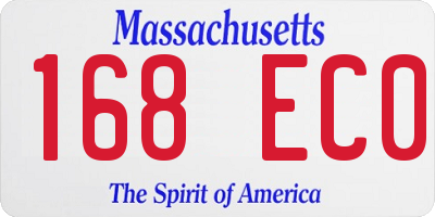 MA license plate 168EC0
