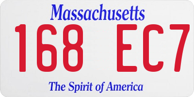 MA license plate 168EC7