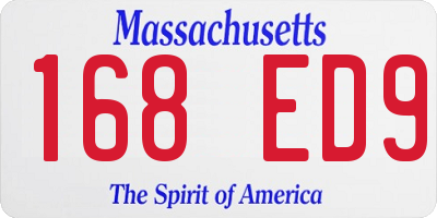 MA license plate 168ED9