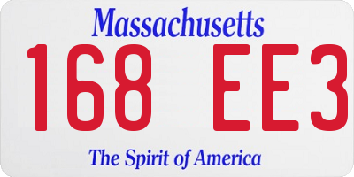 MA license plate 168EE3