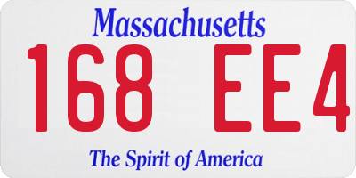 MA license plate 168EE4