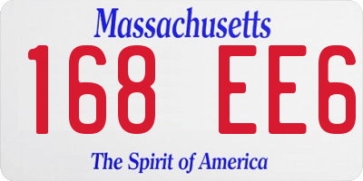 MA license plate 168EE6