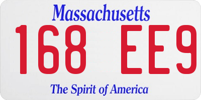 MA license plate 168EE9