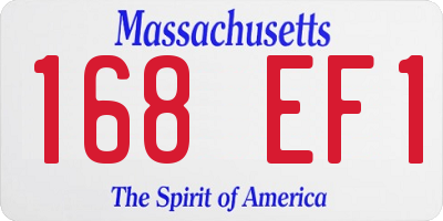 MA license plate 168EF1