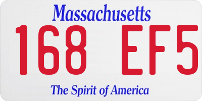 MA license plate 168EF5