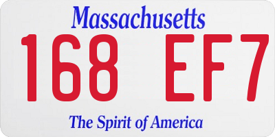 MA license plate 168EF7